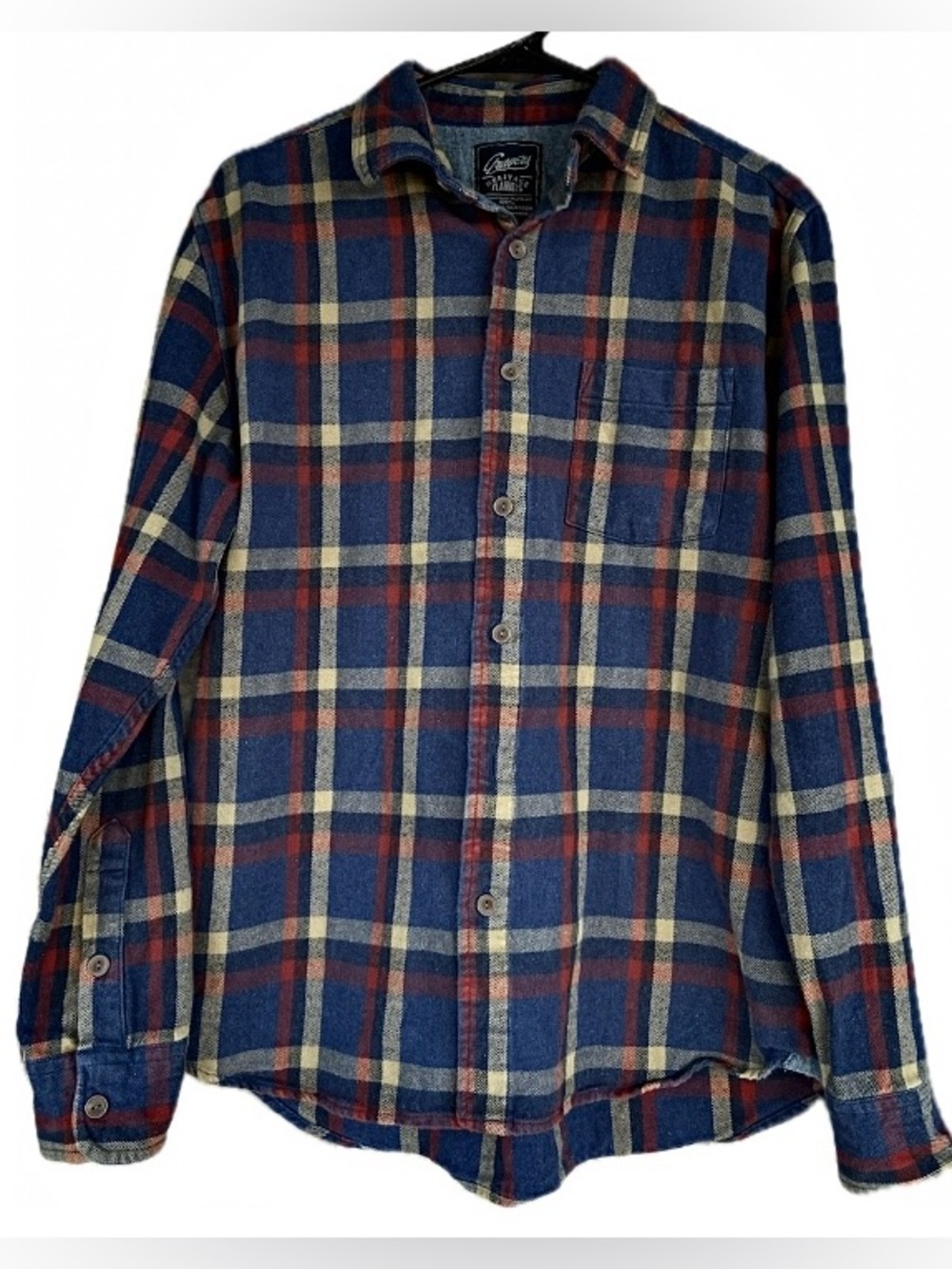 Grayers Heritage Flannel Plaid Button Down Shirt Mens Cotton Lumberjack Medium